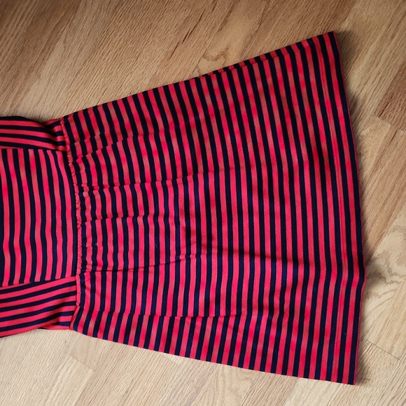 J. Crew size XS sleeveless dress,  striped navy/ red - Picture 3 of 12